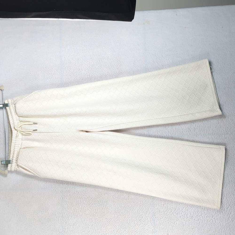 Polagram Junior's Ivory Wide‎ Leg Patterned Lounge Pants Size S